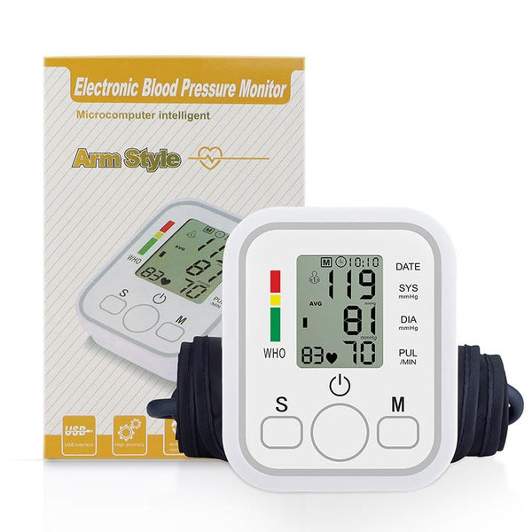 Digital Automatic Blood Pressure Monitor with Large LCD Display and WHO Color Risk Indicator, Clinically Accurate Upper Arm BP Machine for Home Health Monitoring UAE.