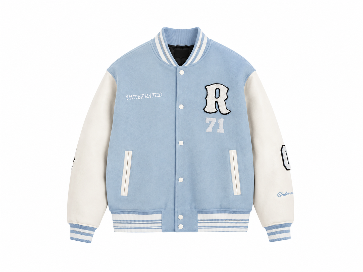 SKY BLUE VARSITY BASEBALL UNISEX JACKET