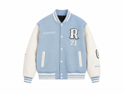 SKY BLUE VARSITY BASEBALL UNISEX JACKET