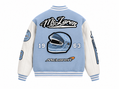 SKY BLUE VARSITY BASEBALL UNISEX JACKET