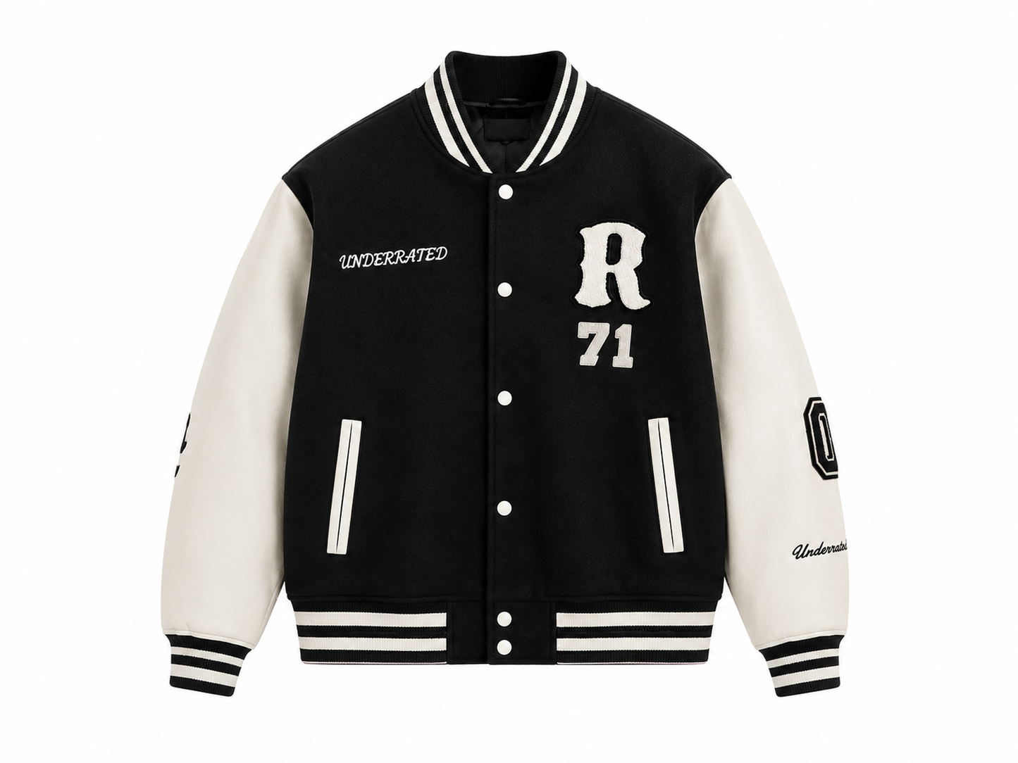 BLACK VARSITY BASEBALL UNISEX JACKET
