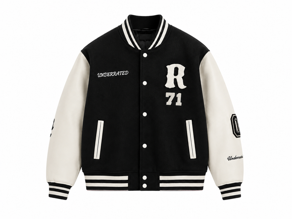 BLACK VARSITY BASEBALL UNISEX JACKET