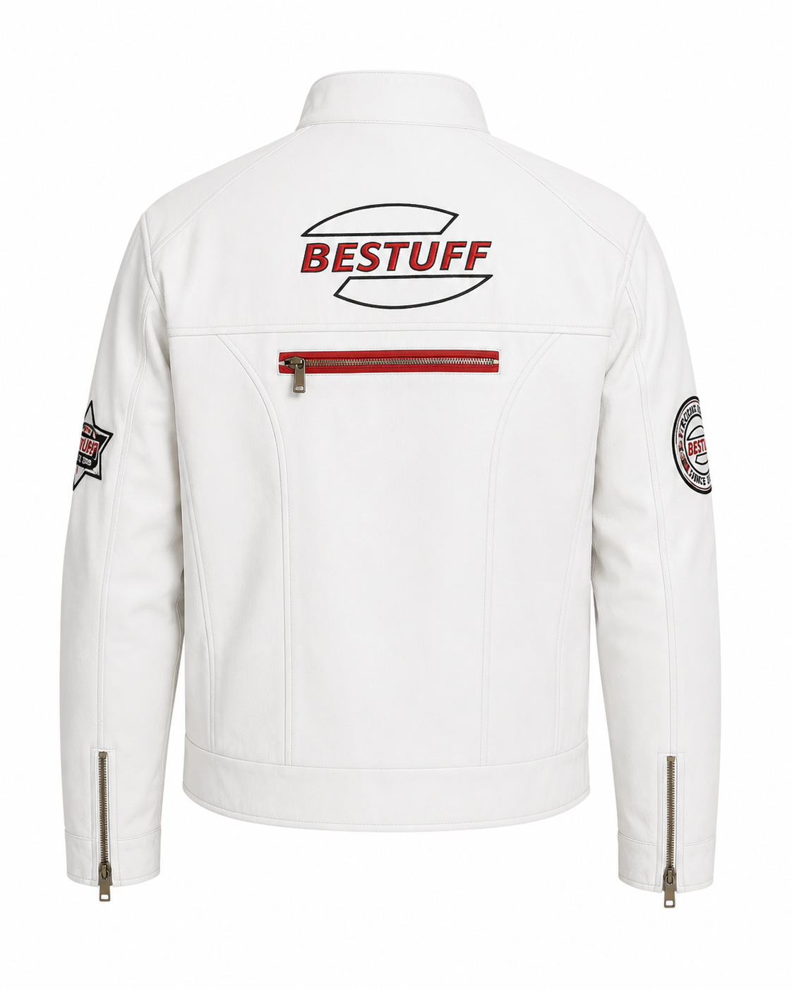 WHITE BIKER UNISEX JACKET