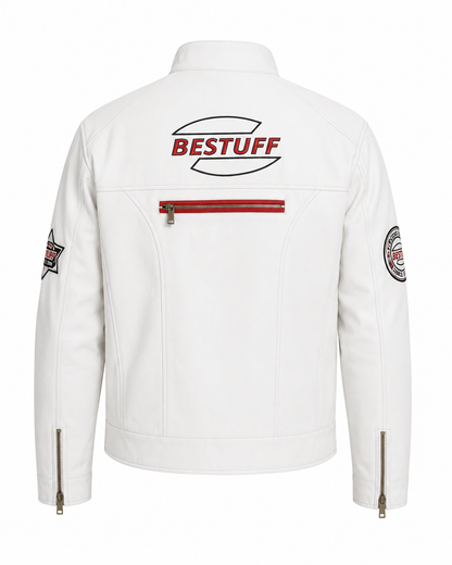 WHITE BIKER UNISEX JACKET