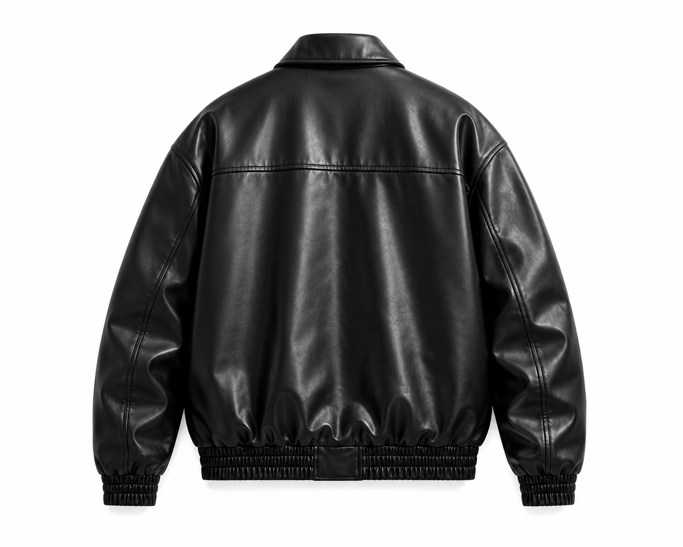 BLACK OVERSIZED LEATHER UNISEX JACKET