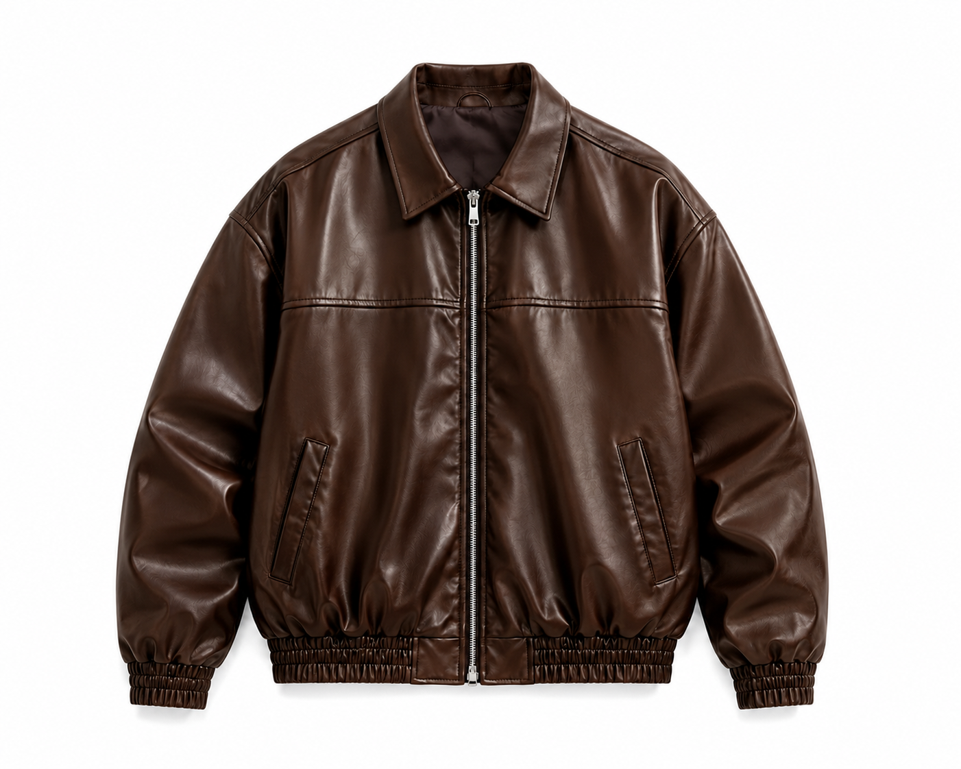 BROWN OVERSIZED LEATHER UNISEX JACKET