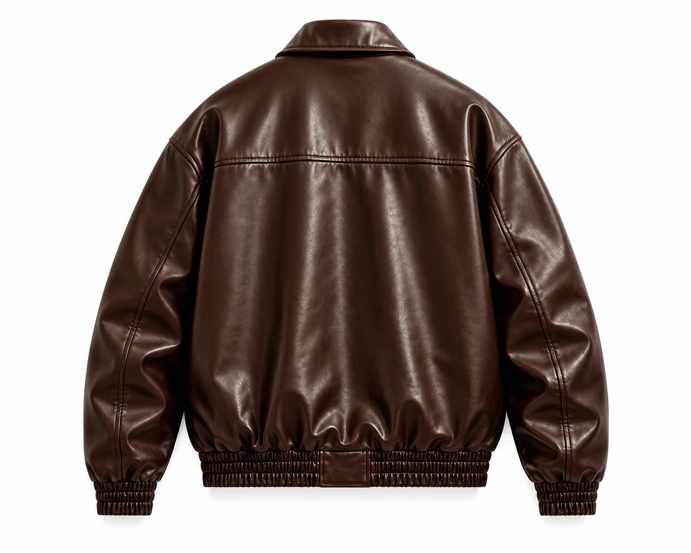 BROWN OVERSIZED LEATHER UNISEX JACKET