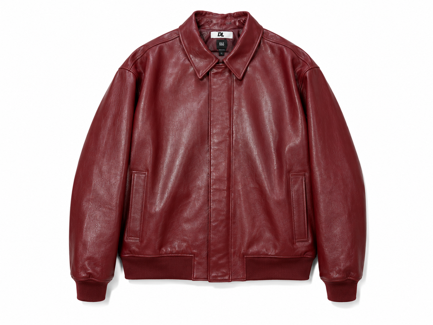 MAROON OVERSIZED LEATHER UNISEX JACKET
