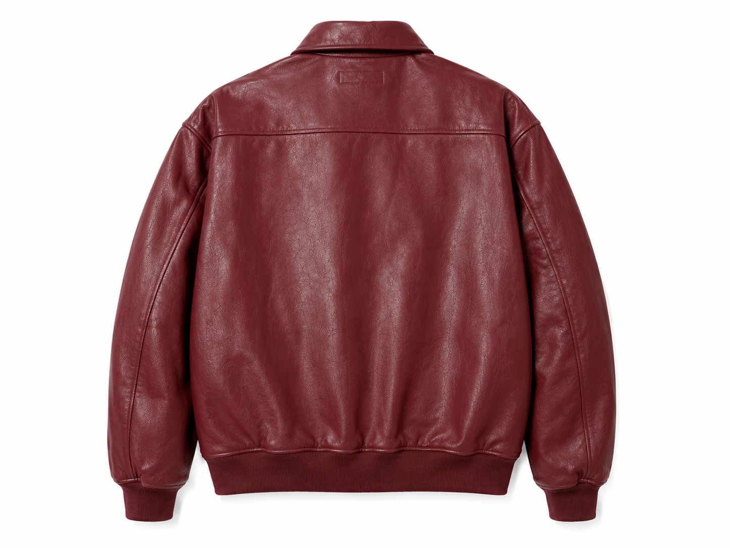 MAROON OVERSIZED LEATHER UNISEX JACKET