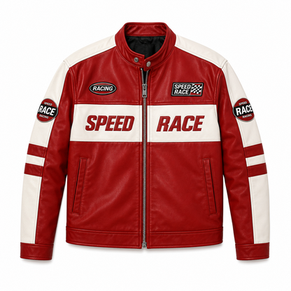 SPEED RACER BIKER LEATHER JACKET