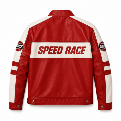 SPEED RACER BIKER LEATHER JACKET