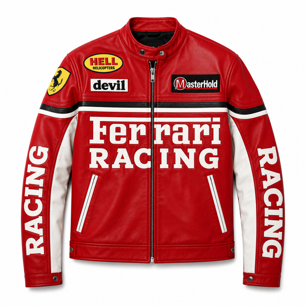 FERRARI BIKER LEATHER JACKET
