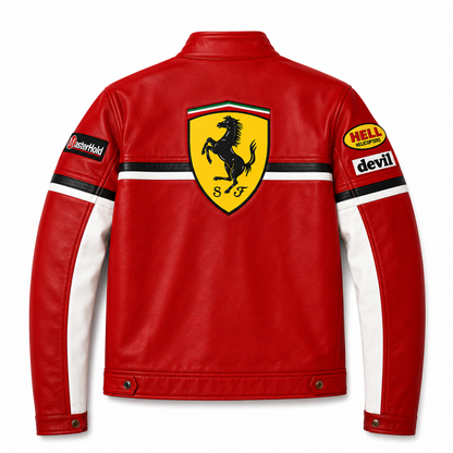 FERRARI BIKER LEATHER JACKET