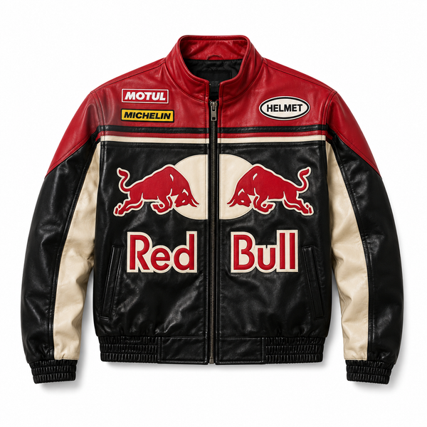 RED BULL BIKER LEATHER JACKET